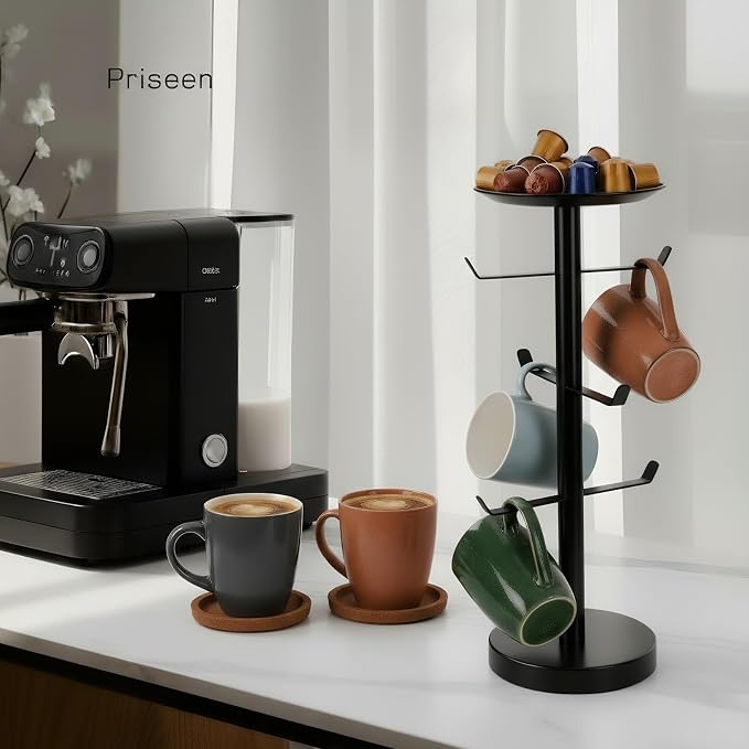 Coffee Mug Tree, Cup Holder for 6 Cups, - Image 4