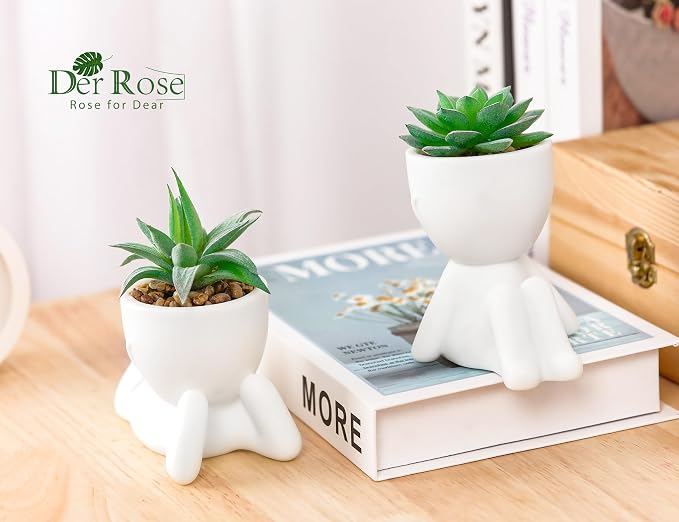 Der Rose Set of 2 Fake Plants Artificial Succulent Plants - Image 3