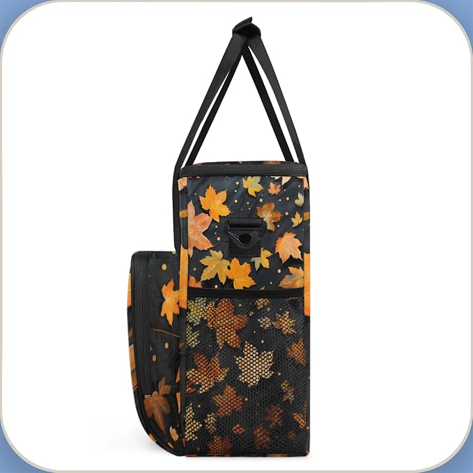 Maple Leaves Coffee Maker Carring Bag, Large Insulated Storage Organizer Case - Image 4