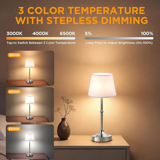 LUTEC Cordless Table Lamp, Battery Operated Lamp - Image 2