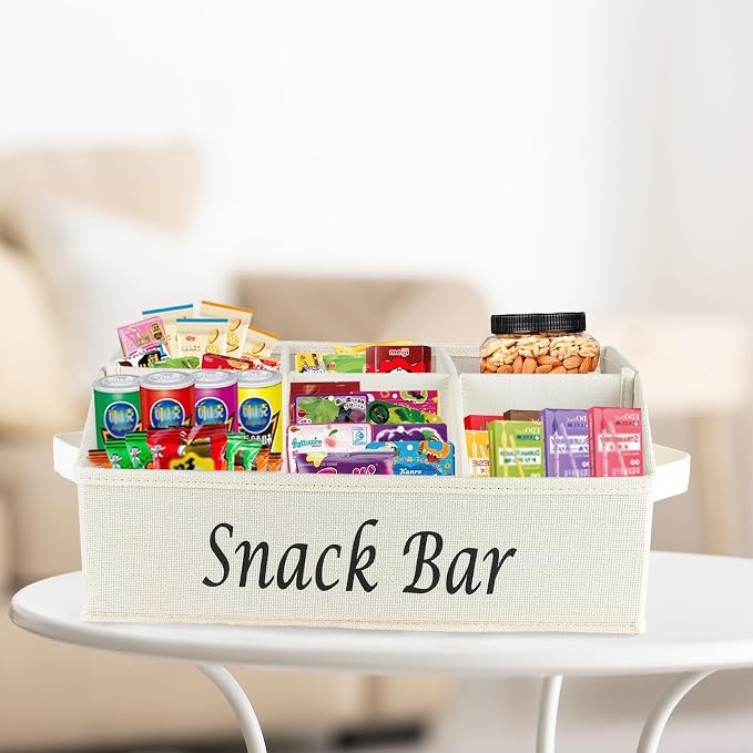 Snack Organizer for Countertop, 2 Pack Fabric Snack Container - Image 4