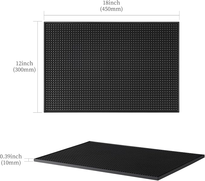 Bar Mats 18"x12" 2 Pack Black, Countertop Coffee Mat - Image 6