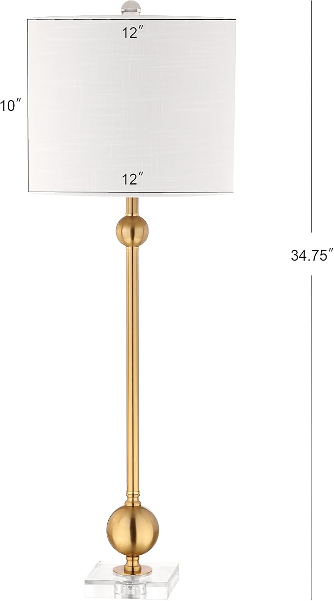 JONATHAN Y 34.75" Brass Metal LED Table Lamp Set of 2 - Image 4
