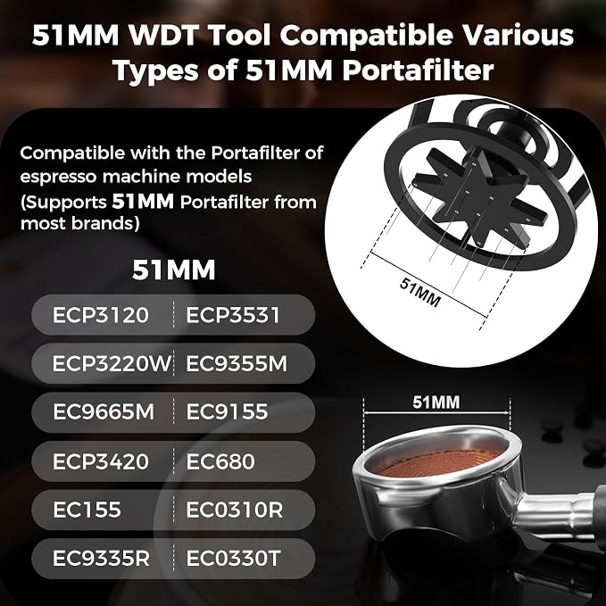 IKAPE Espresso Coffee V3 WDT Tool, 51mm Stirrer Distribution Tool, Equipped - Image 2