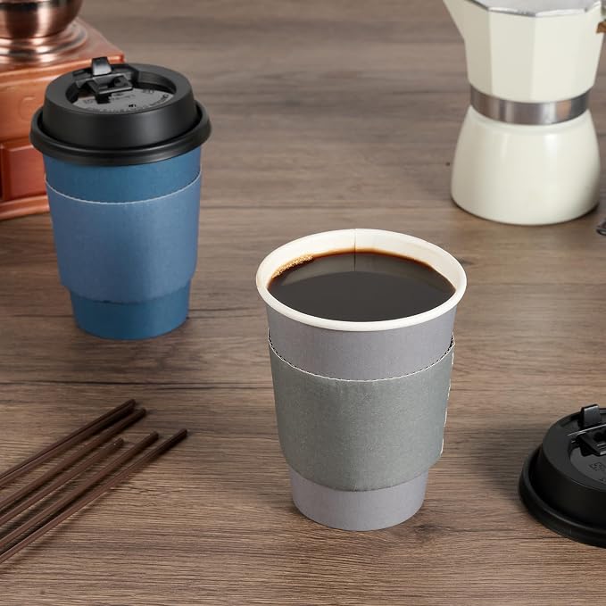 LITOPAK 100 Pack 12 oz Disposable Paper Coffee Cups - Image 4