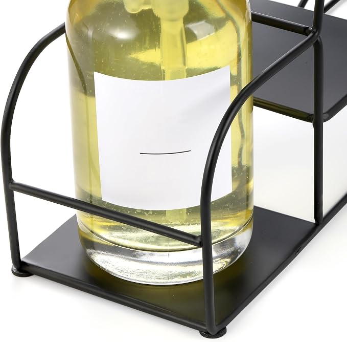 Noamus 4-Tier Syrup Bottle Holder, Iron 4 Compartment Bottle Organizer Rack - Image 5