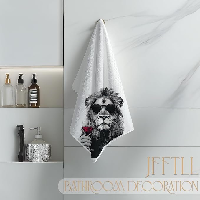 Funny Lion Kitchen Towels, Lion Lover Gifts Dish Tea Towels - Image 4
