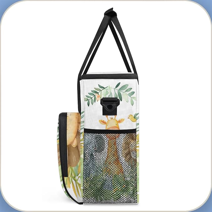 Elephant Giraffe Lion Cute Animals Coffee Maker Carring Bag, Large Insulated - Image 4