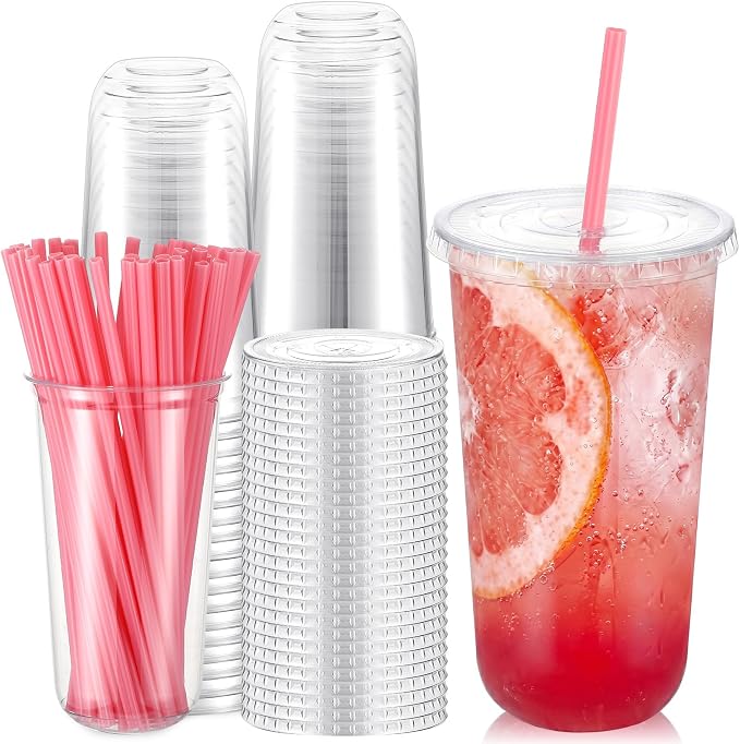 Ziliny 50 Sets Clear Plastic Cups by Ziliny