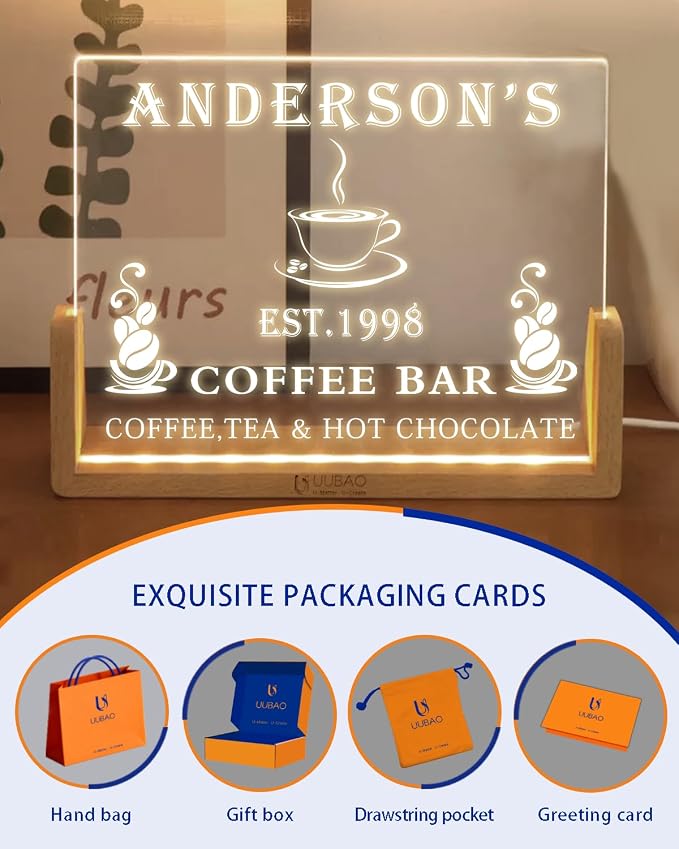 Personalized Bar Signs with Name Customized Home Coffee Bar Mini Bar Sign Gifts - Image 4