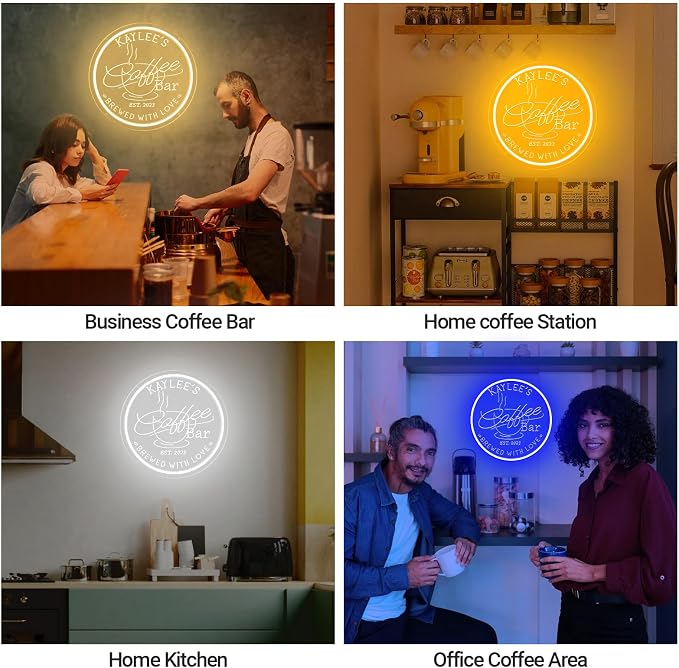 Personalized Neon Coffee Bar Sign - Image 4