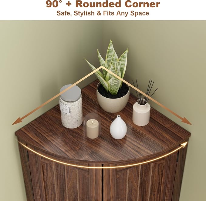 HOKYHOKY Tall Corner Cabinet, 64.7" Corner Storage Cabinet - Image 5