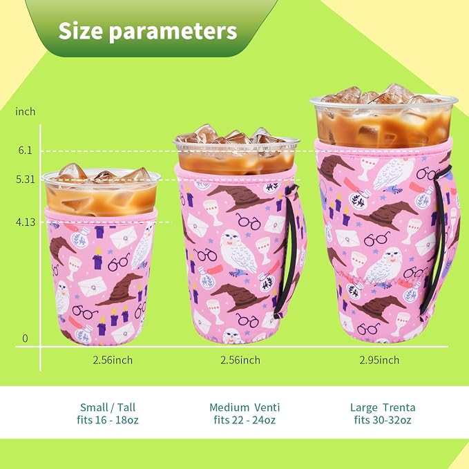 3 Pack Iced Coffee sleeve Insulated Neoprene Cup Sleeves - Image 2