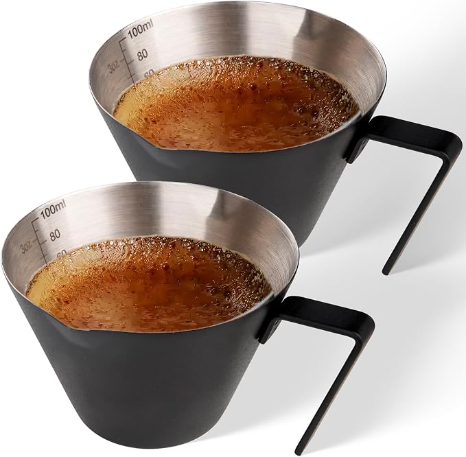 YARRAMATE 2Pcs Stainless Steel Espresso Shot Cup, Double Spout Metal Espresso by YARRAMATE