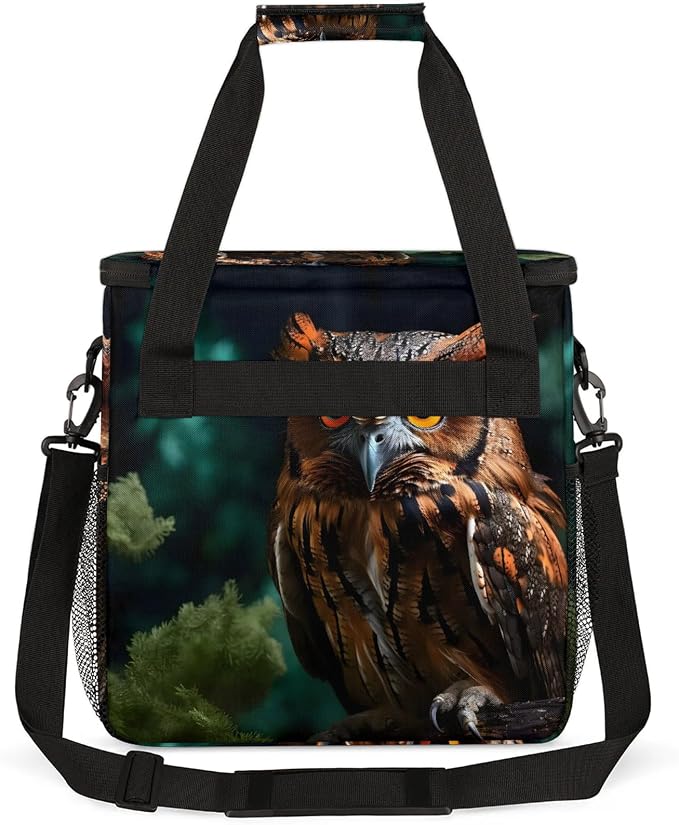 Owl Coffee Maker Carring Bag, Large Insulated Storage Organizer Case Tote Bags - Image 5