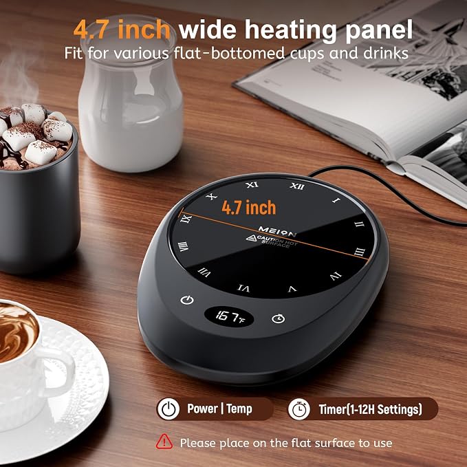 MEION Coffee Mug Warmer for Desk, Coffee Cup Warmer, 4 Temp Settings & 1-12H - Image 7