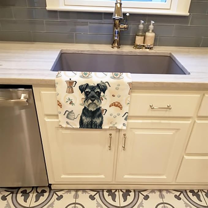 Caroline's Treasures Standard Schnauzer Coffee Bar Kitchen Towel Velour Plush - Image 2
