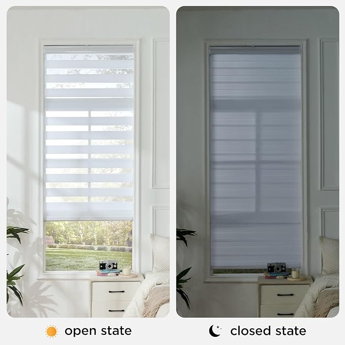 Joydeco Cordless Zebra Blinds for Windows, Dual Layer Free-Stop Zebra Shades - Image 2