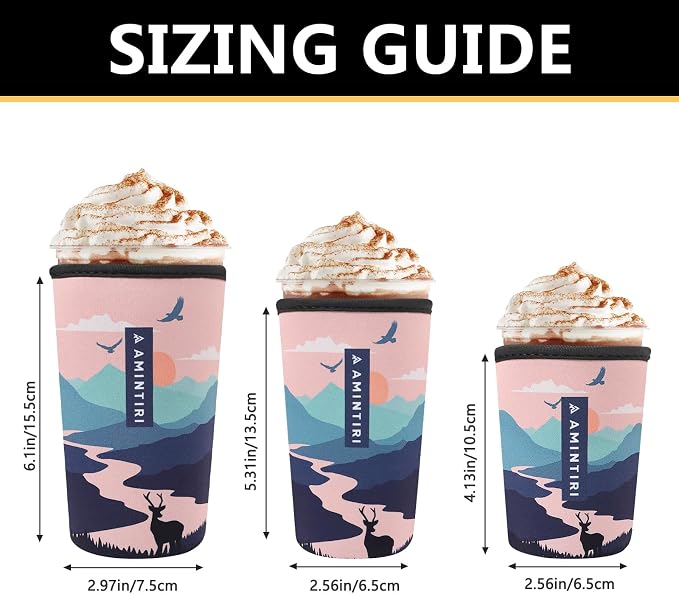 3 Pack Reusable Sleeve for Iced Coffee Cup, Coffee Neoprene Sleeve for Iced&Hot - Image 3