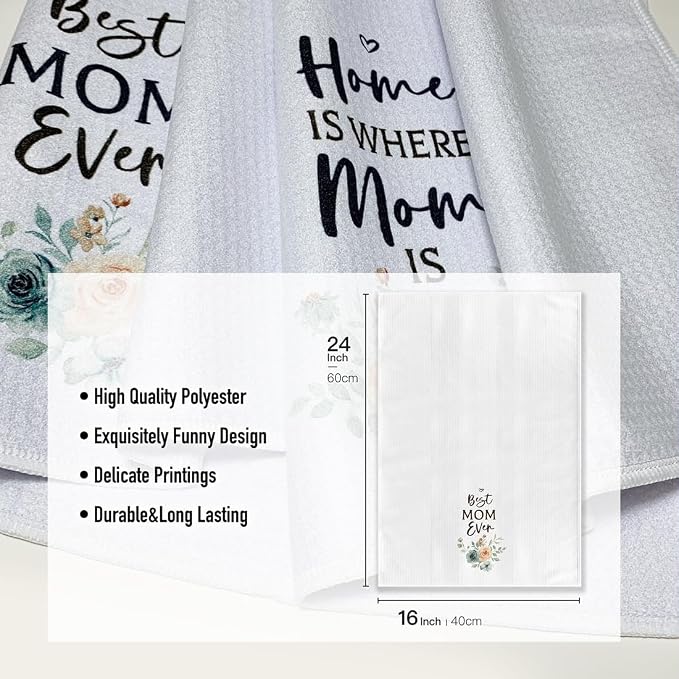 Daughter to Mom Towels- Funny Joked Absorbent Kitchen Tea Towel DéCor, Gifts - Image 3