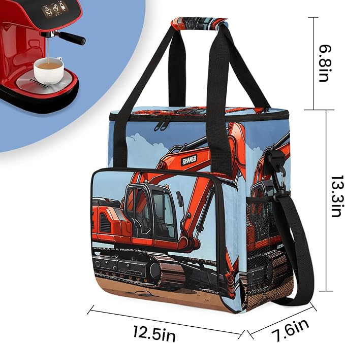 Engineering Car Coffee Maker Carring Bag, Large Insulated Storage Organizer - Image 2