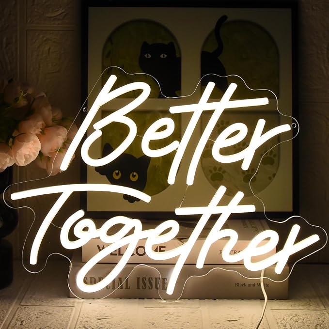 Better Together Neon Sign, Wedding Neon Sign, LED Neon Light by UExnkj-Y
