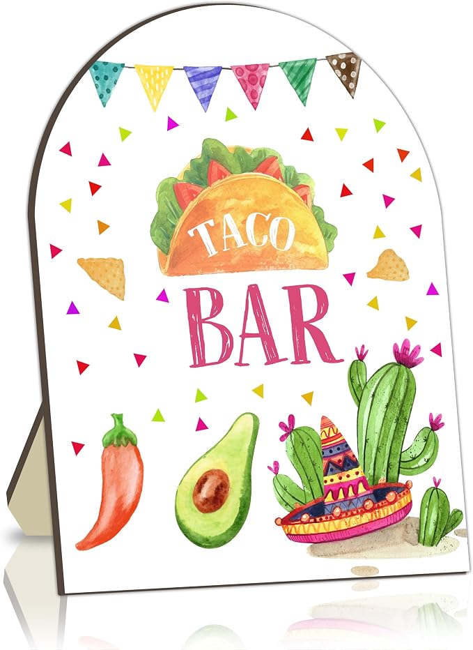 Tacos Bar Sign, Mexican Tacos Bar Recipe Sign by Unknown