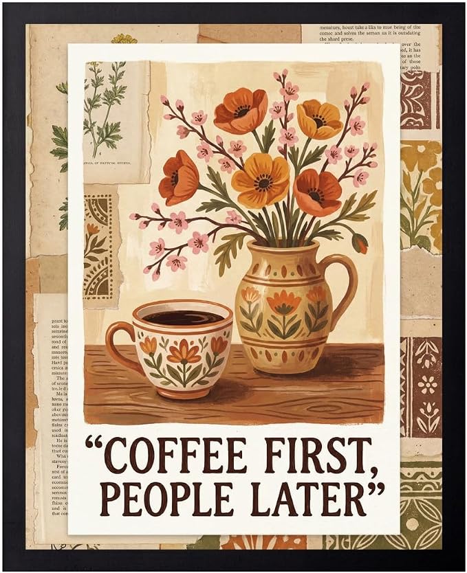 Lawrence Williams Designs Coffee First People Later Poster by LawrenceWilliamsDesigns