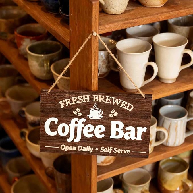 Coffee Bar Decor Sign Station Decor Shop Home Kitchen Cafe Decorations - Image 6