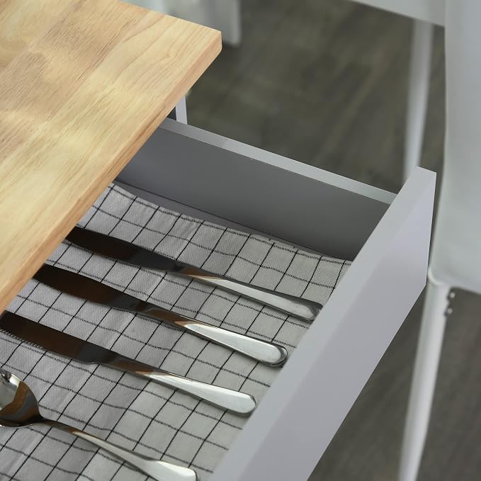 HOMCOM Kitchen Island Cart, Rolling Island Table - Image 9