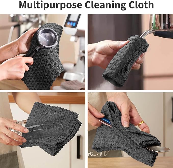 Barista Towel, Extra Thick Waffle Microfiber Coffee Cleaning Cloths, Espresso - Image 4