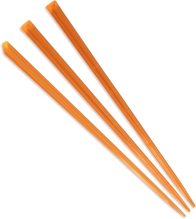 BambooMN - Triangular Prism Plastic Fruit Appetizer Cocktail Pick 3.5" - Orange by BambooMN