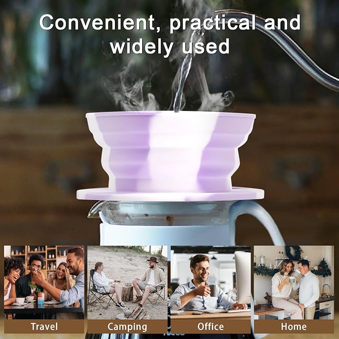 Paperless Travel Collapsible Pour Over Dripper Kit, Travel Pour Over Coffee - Image 3
