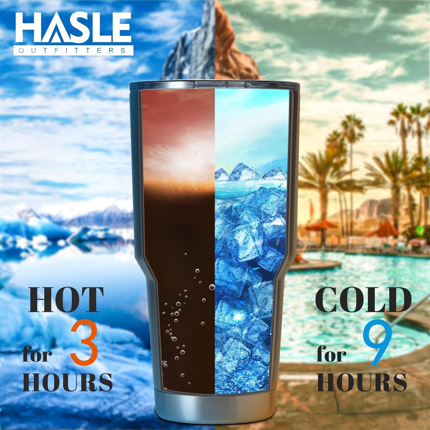 HASLE OUTFITTERS 30oz Stainless Steel Tumbler, Double Wall Vacuum Insulated Travel Mug Tumbler, Durable Insulated Coffee Mug, Gift Box Set (White, 8)