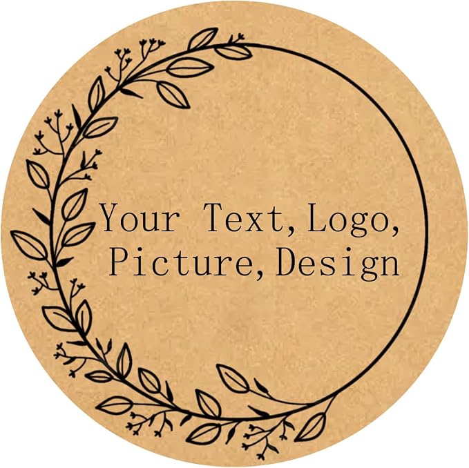Custom Stickers Kraft Paper Labels Personalized Withe Text, Business Logo by customizedstickerlabels