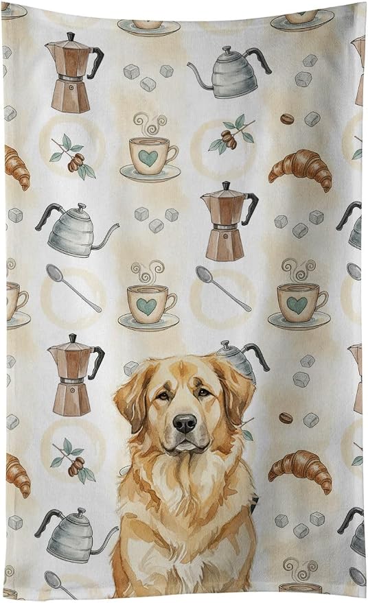 Caroline's Treasures Sandy Leonberger Coffee Bar Kitchen Towel Velour Plush by CarolinesTreasures