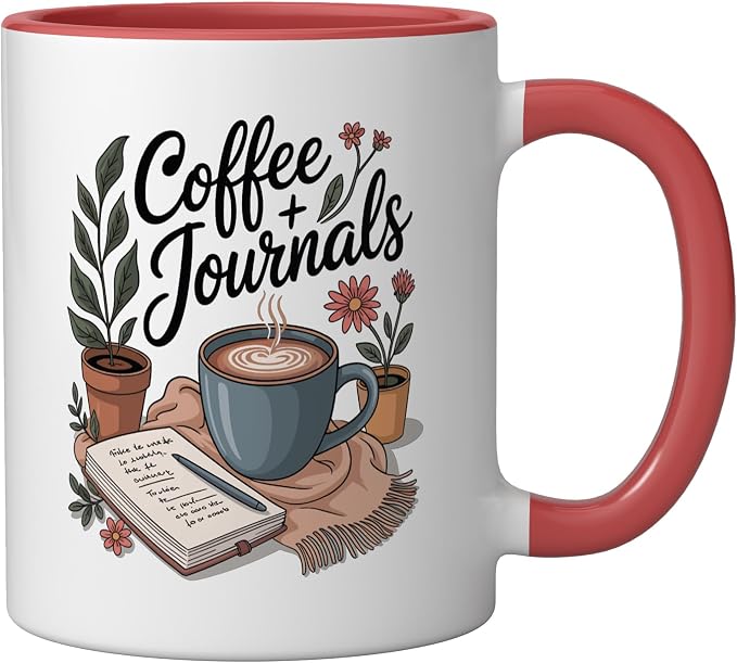 Coffee and Journals Ceramic Mug - Image 2