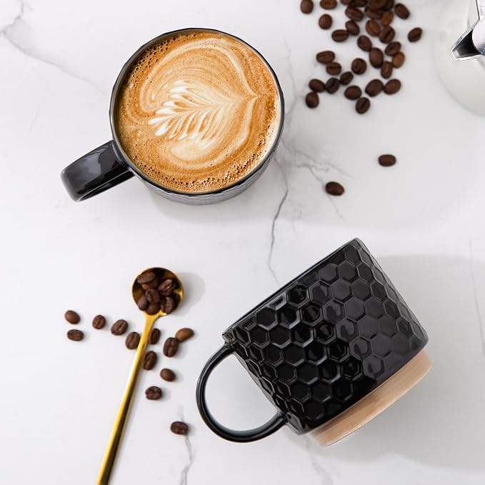 GBhome 15OZ Stackable Coffee Mugs, Ceramic Coffee Mugs - Image 3