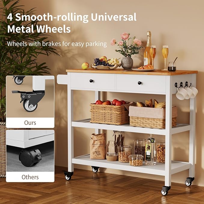 Gizoon Kitchen Island Cart on Wheels - Image 4