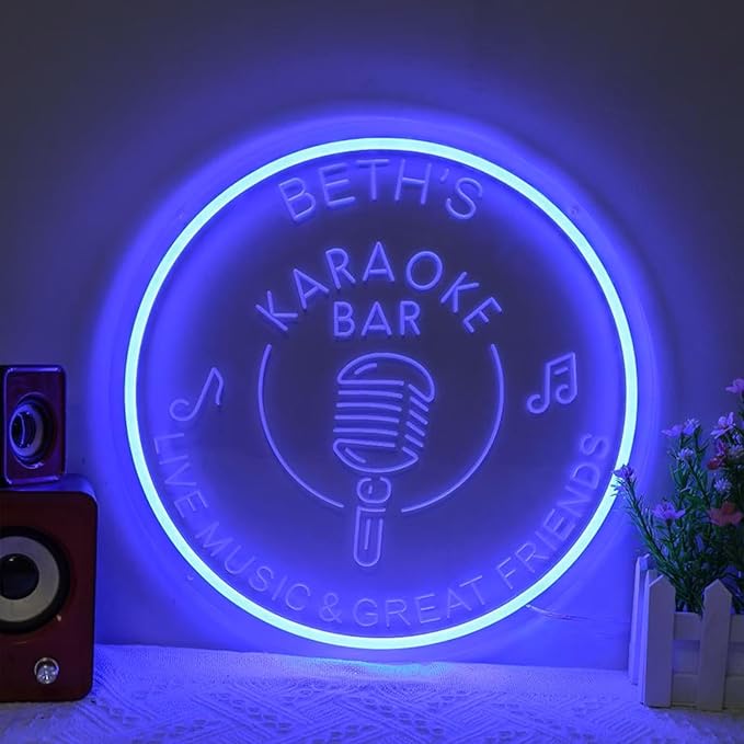 Custom Karaoke Bar Neon Sign, Personalized LED Music Neon Sign Karaoke Live On - Image 3
