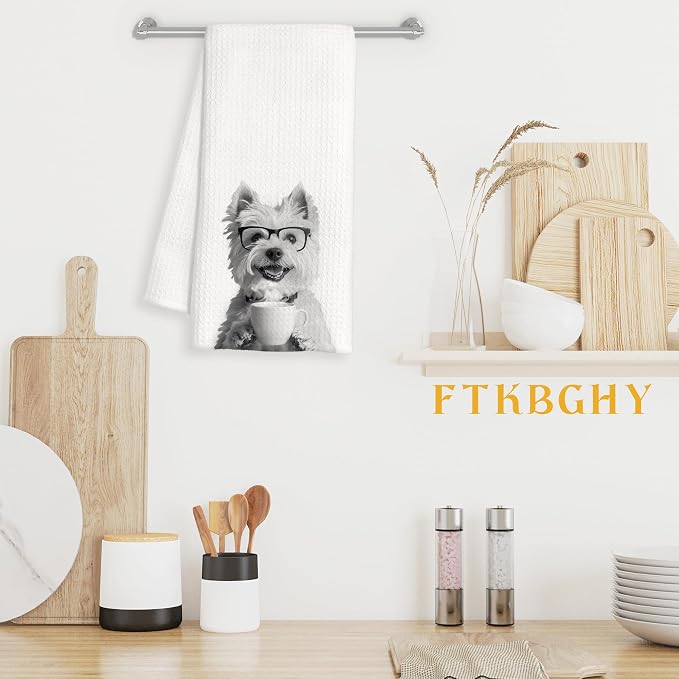 Funny West Highland Terrier Decor Coffee Kitchen Towels Gift, West Highland - Image 3