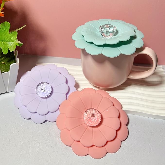 Sunflower Silicone Cup Covers, flexible mug covers, Heat resistant cup lids - Image 4