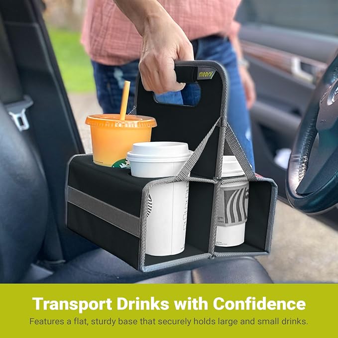 meori Reusable Drink Carrier 4 Cup, Take Out Cup Carrier, Collapsible, Coffee - Image 4