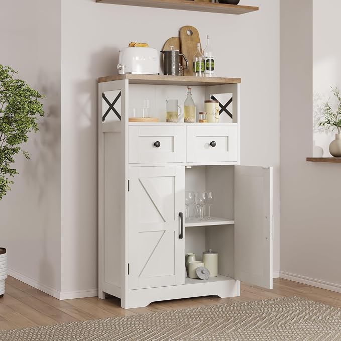Befrases Farmhouse White Storage Cabinet - Image 3