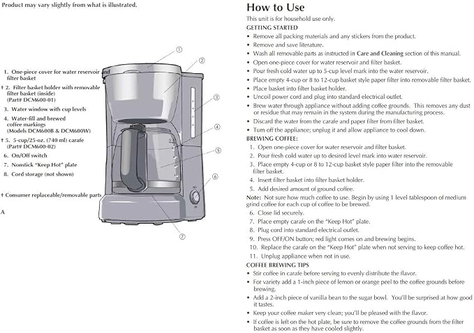 BLACK+DECKER 5-Cup Coffeemaker, DCM600B Black - Image 8