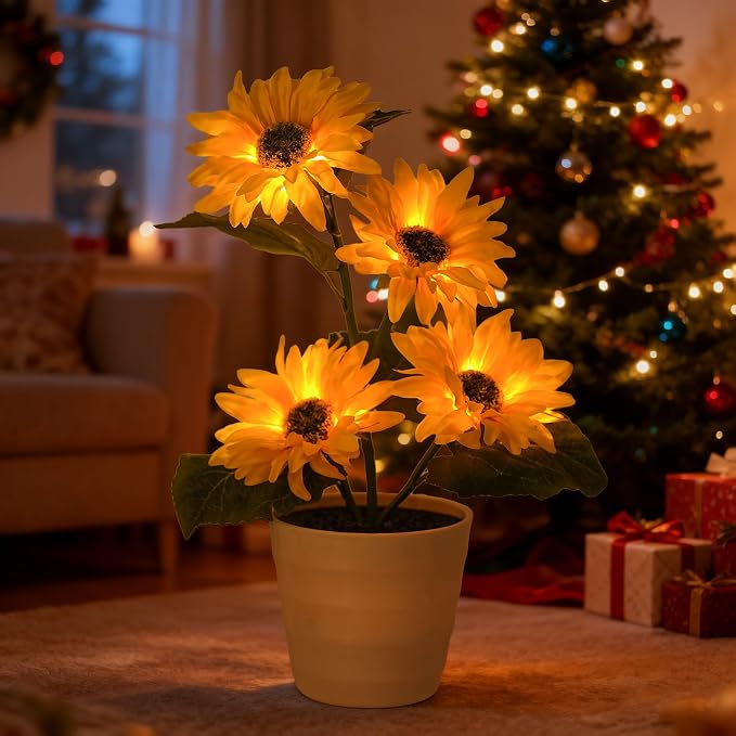 Sunflower Lamp Gifts for Women Mom Grandma Girlfriend Friend Wife Her Christmas by Hibeauti