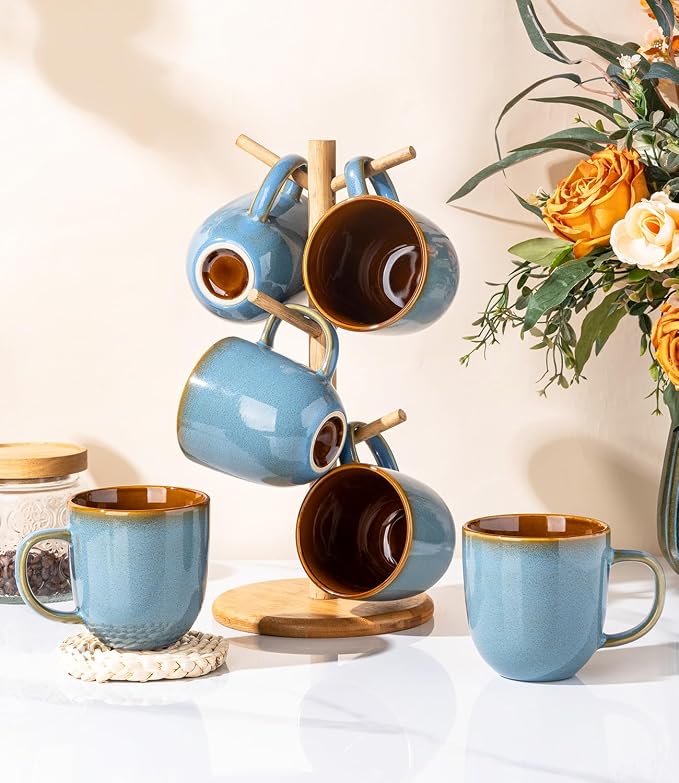 LERATIO Ceramic Coffee Mugs Set of 6, 12oz Handmade Coffee Mugs Set - Image 7