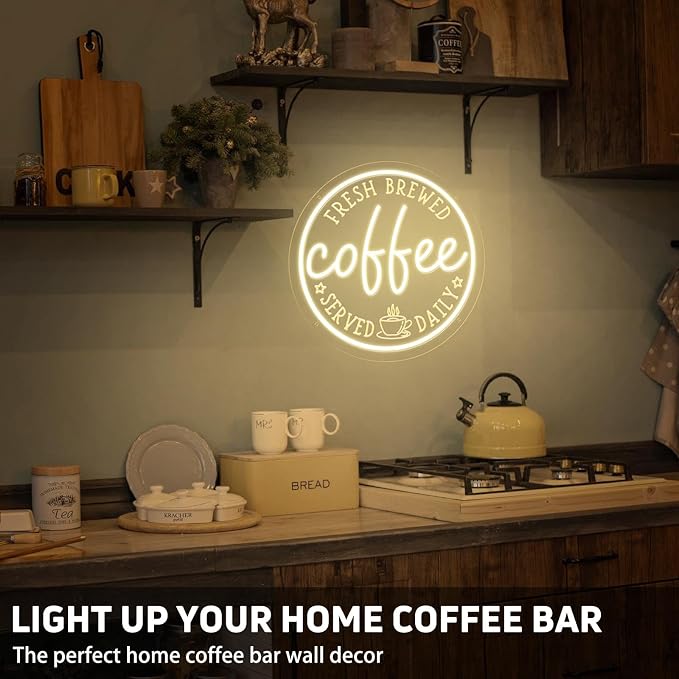 Neon Coffee Sign, Dimmable LED Bar Sign - Image 5