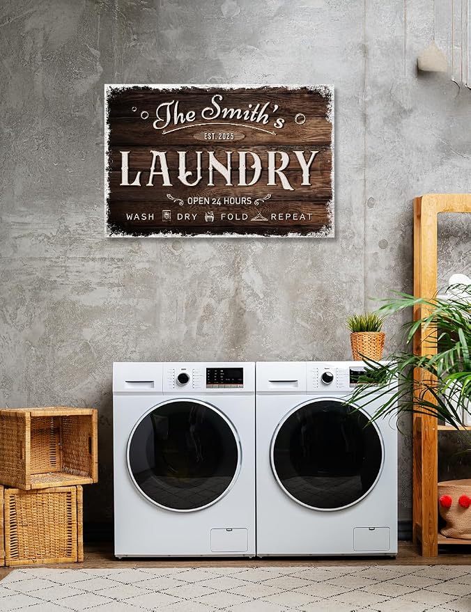 IPIC - Personalized Laundry Room Sign, Custom Canvas Wall Art - Image 4