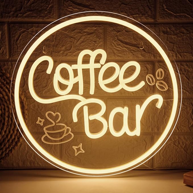 Coffee Bar Neon Sign for Wall Decor Dimmable LED Neon coffee Light Up Sign for by Mojoish